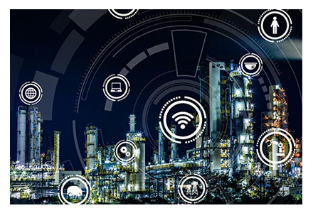 City skyline with circles showing connectivity